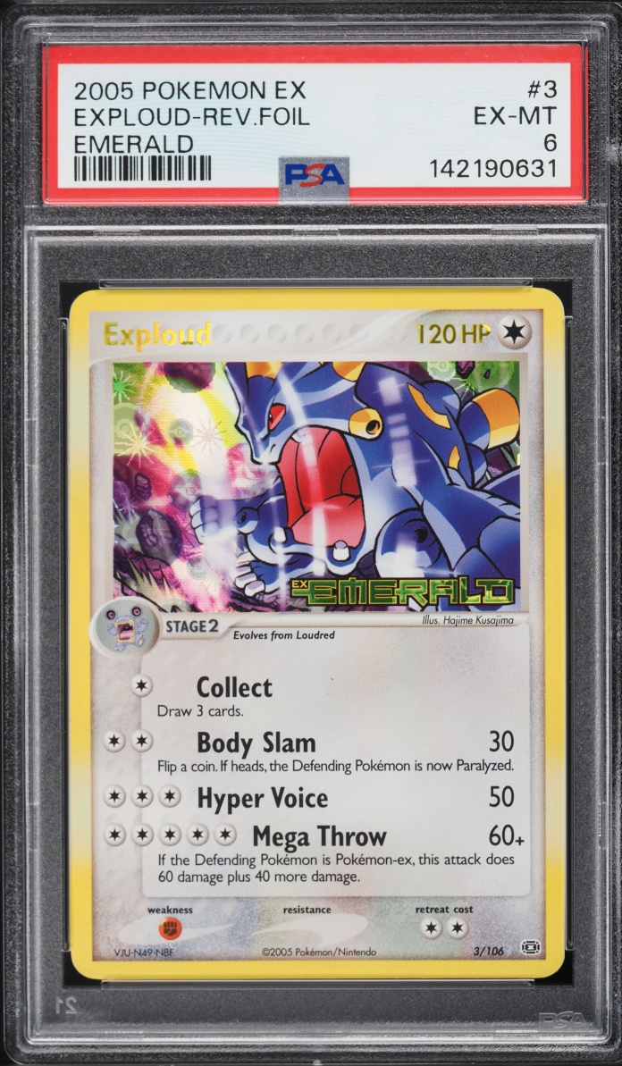 2005 Pokemon EX Emerald Reverse Holo Exploud #3 PSA 6 EXMT