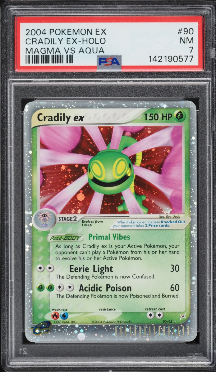 2004 Pokemon EX Team Magma VS Aqua Holo Cradily EX #90 PSA 7 NRMT