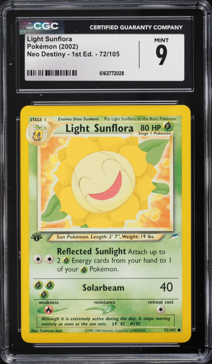 2002 Pokemon Neo Destiny 1st Edition Light Sunflora #72 CGC 9 MINT