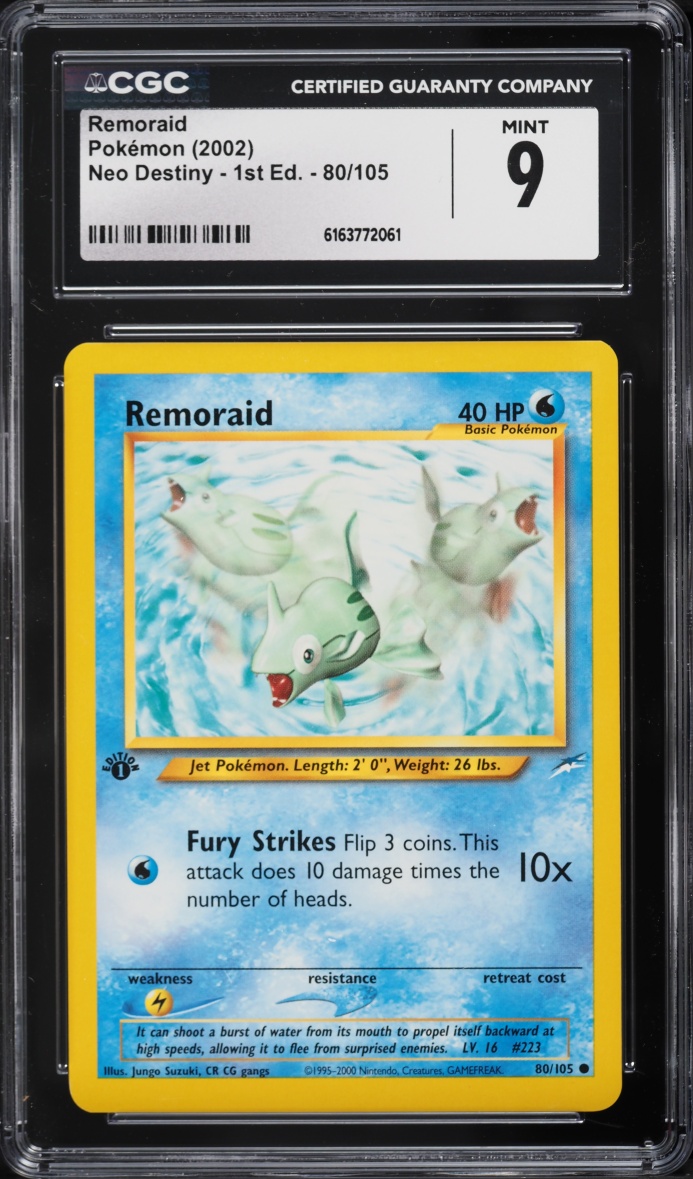 2002 Pokemon Neo Destiny 1st Edition Remoraid #80 CGC 9 MINT