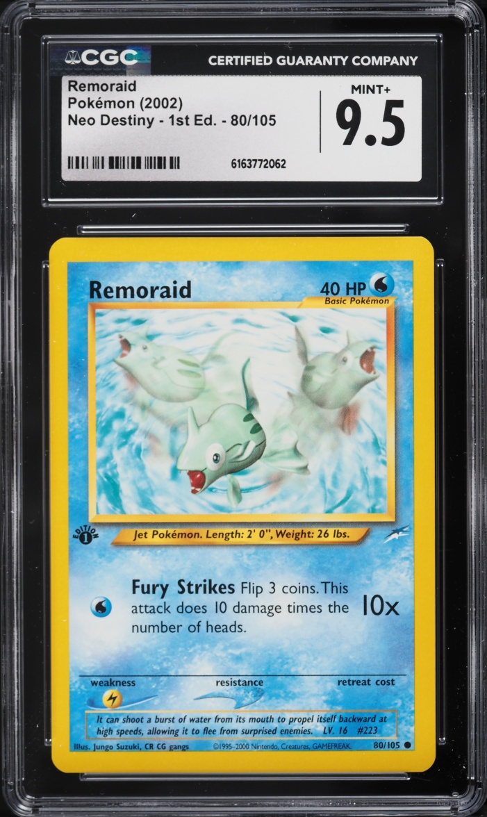 2002 Pokemon Neo Destiny 1st Edition Remoraid #80 CGC 9.5 MINT+
