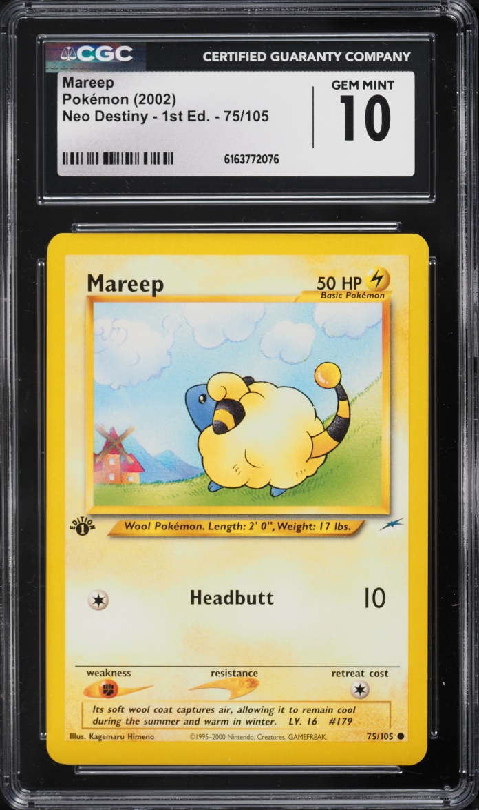 2002 Pokemon Neo Destiny 1st Edition Mareep #75 CGC 10 GEM MINT
