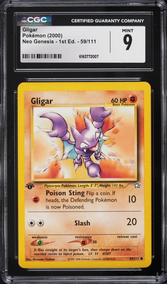 2000 Pokemon Neo Genesis 1st Edition Gligar #59 CGC 9 MINT