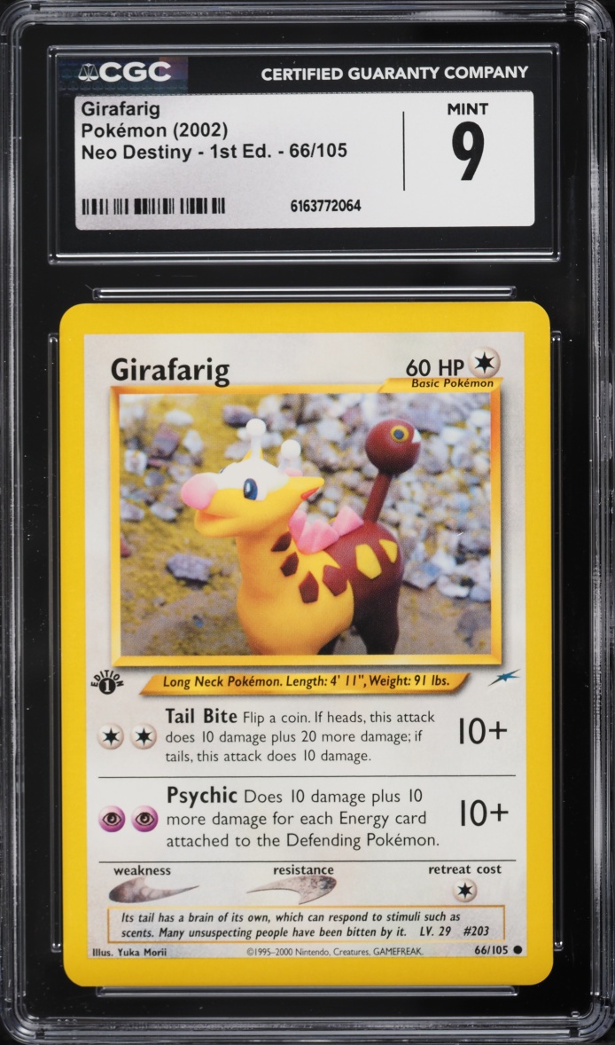 2002 Pokemon Neo Destiny 1st Edition Girafarig #66 CGC 9 MINT