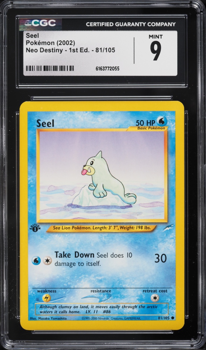 2002 Pokemon Neo Destiny 1st Edition Seel #81 CGC 9 MINT