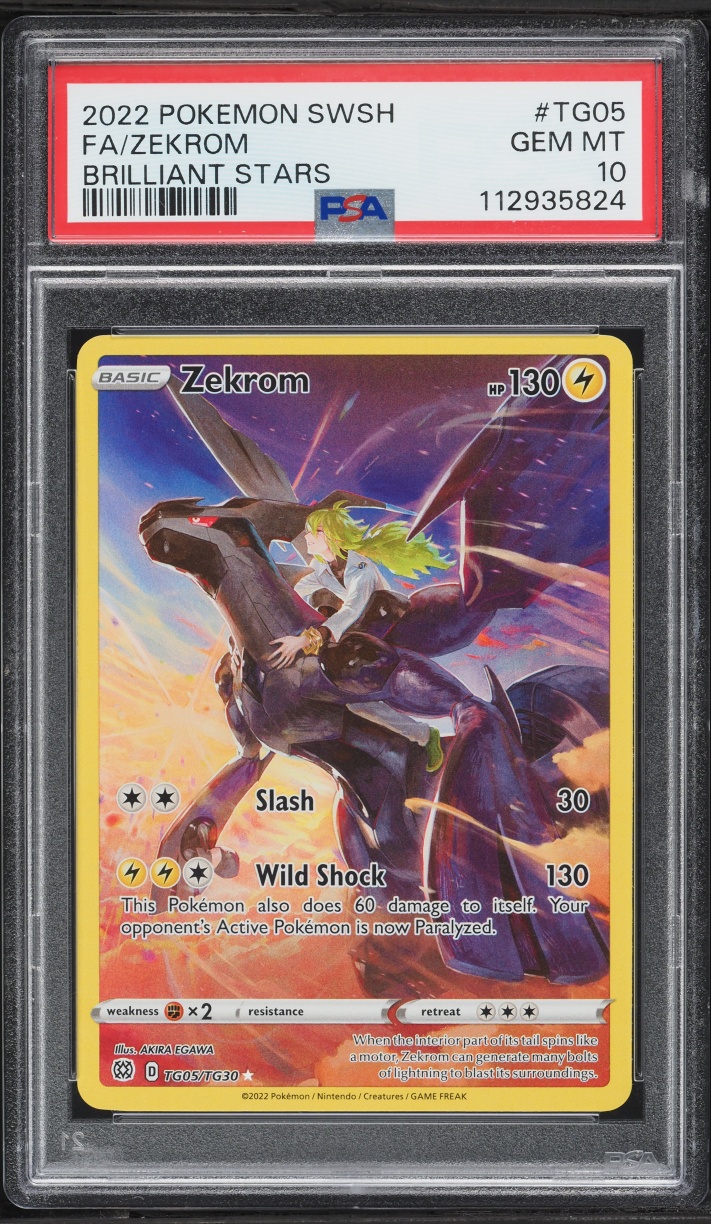 2022 Pokemon Sword & Shield Brilliant Stars CHR Zekrom #TG05 PSA 10 GEM MINT
