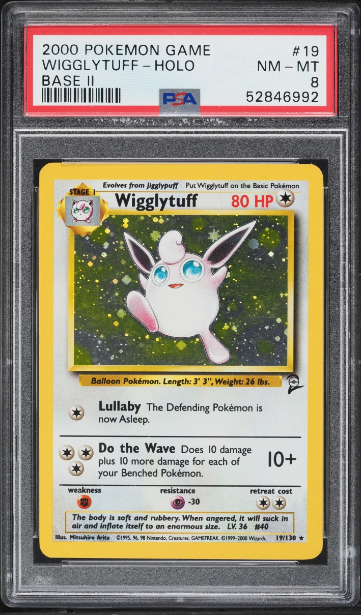 2000 Pokemon Base Set 2 Holo Wigglytuff #19 PSA 8 NM-MT