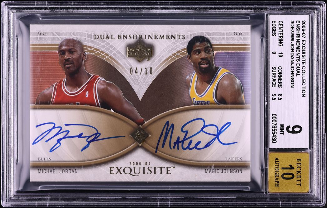 2006 Exquisite Enshrinements Michael Jordan Magic Johnson AUTO /10 #DEX-MM BGS 9 MINT