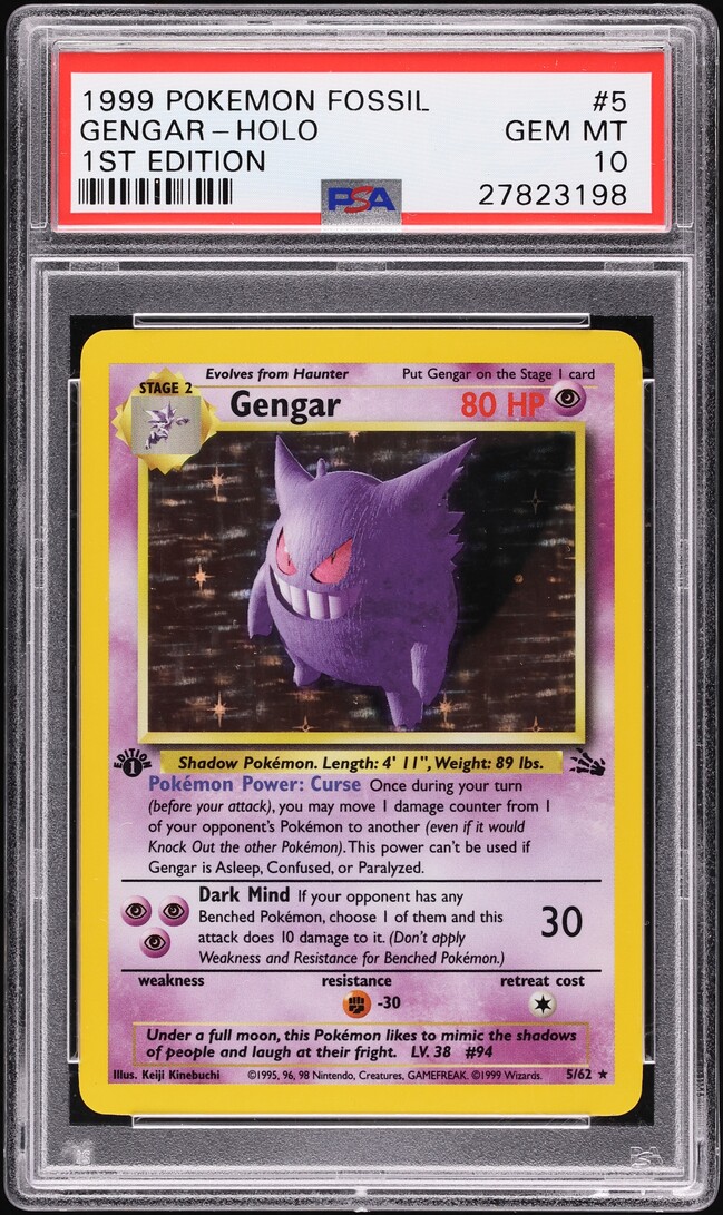 1999 Pokemon Fossil 1st Edition Holo Gengar #5 PSA 10 GEM MINT