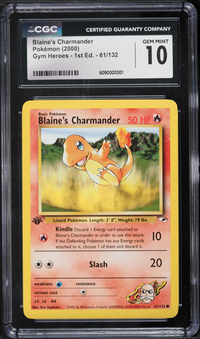2000 Pokemon Gym Heroes 1st Edition Blaine's Charmander #61 CGC 10 GEM MINT