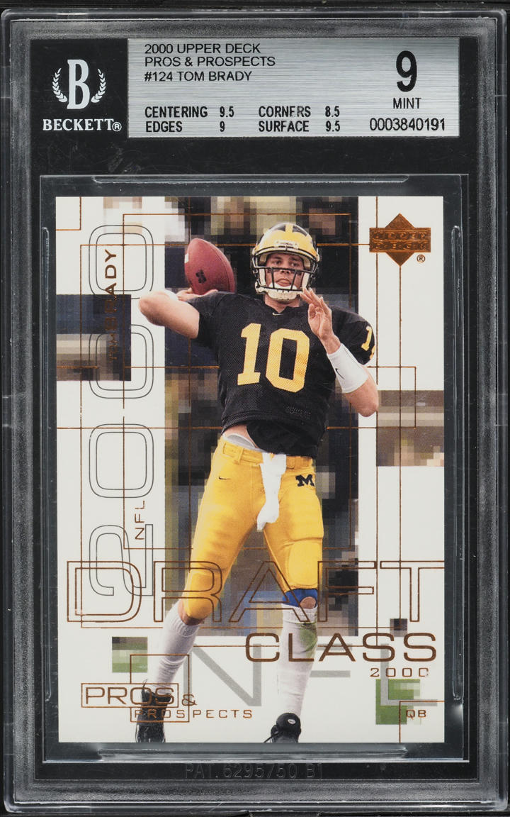 2000 Upper Deck Pros & Prospects Tom Brady ROOKIE /1000 #124 BGS 9 MINT
