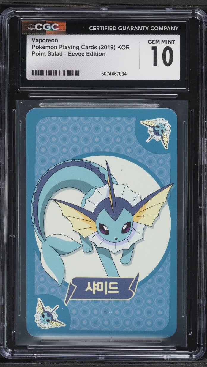 2019 Pokemon Korean Playing Cards Point Salad Eevee Edition Vaporeon CGC 10 GEM MINT