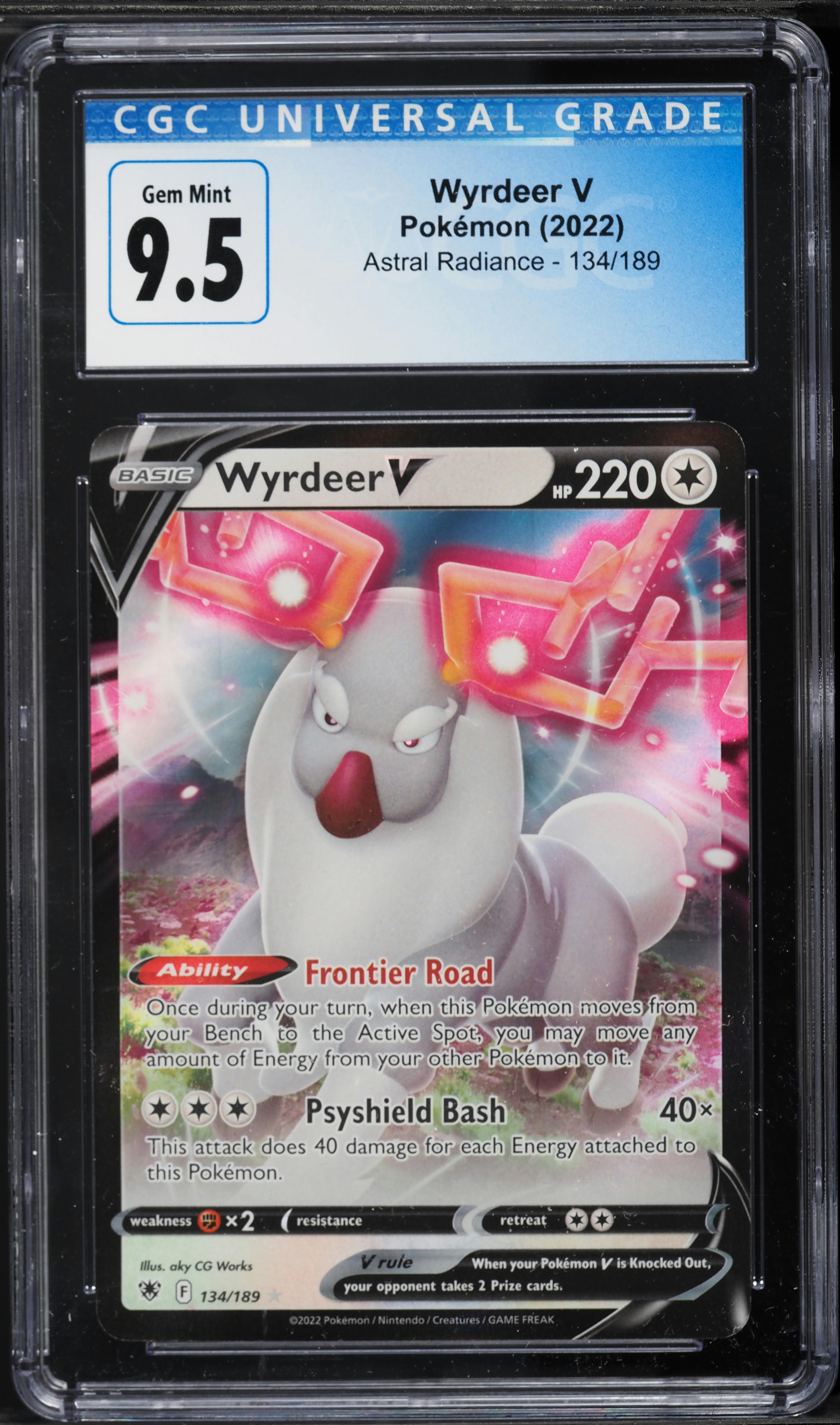 2022 Pokemon Sword & Shield Astral Radiance Holo Wyrdeer V #134 CGC 9.5 GEM MINT