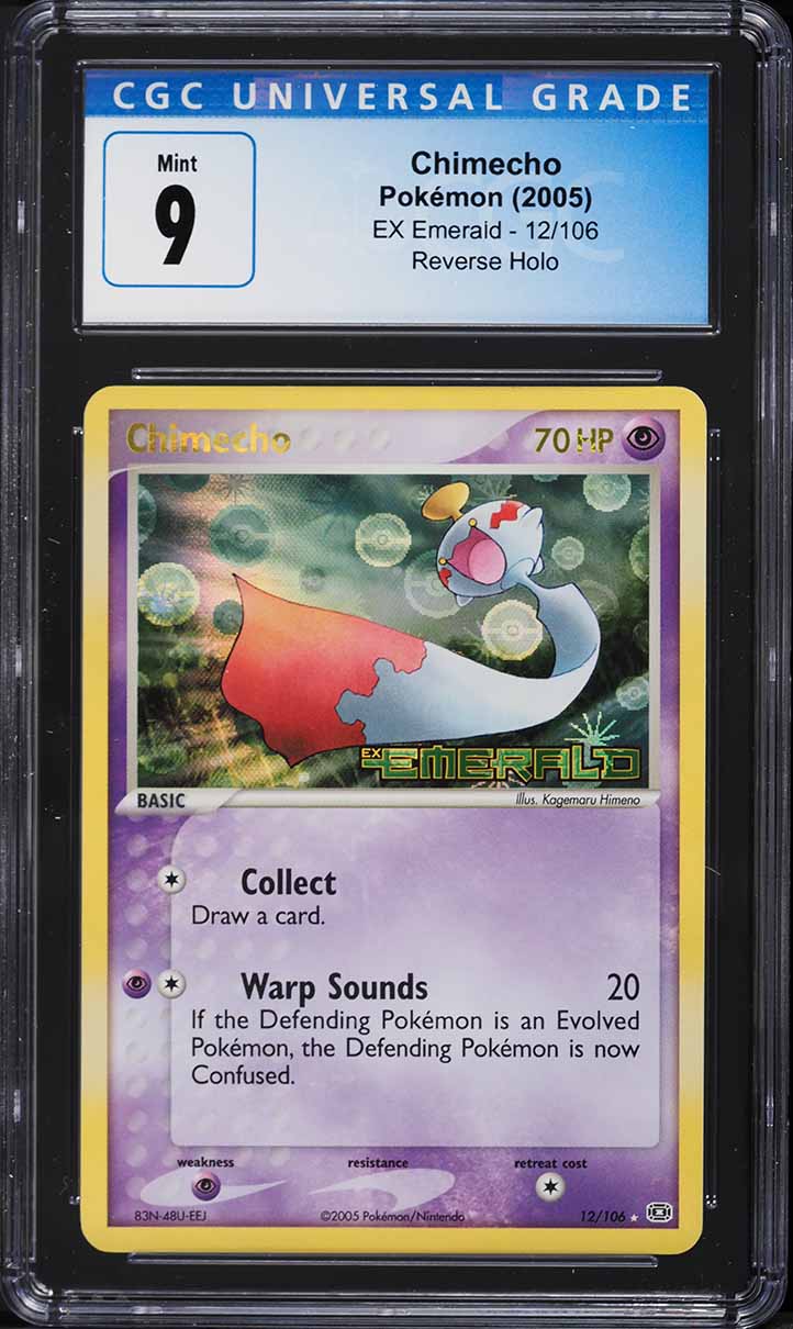 2005 Pokemon EX Emerald Reverse Holo Chimecho #12 CGC 9 MINT