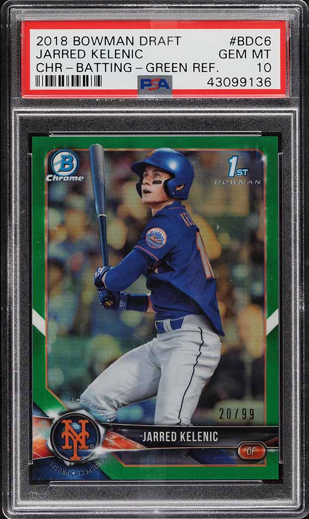 2018 Bowman Chrome Green Refractor Jarred Kelenic PROSPECT /99 #BDC-6 PSA 10 GEM