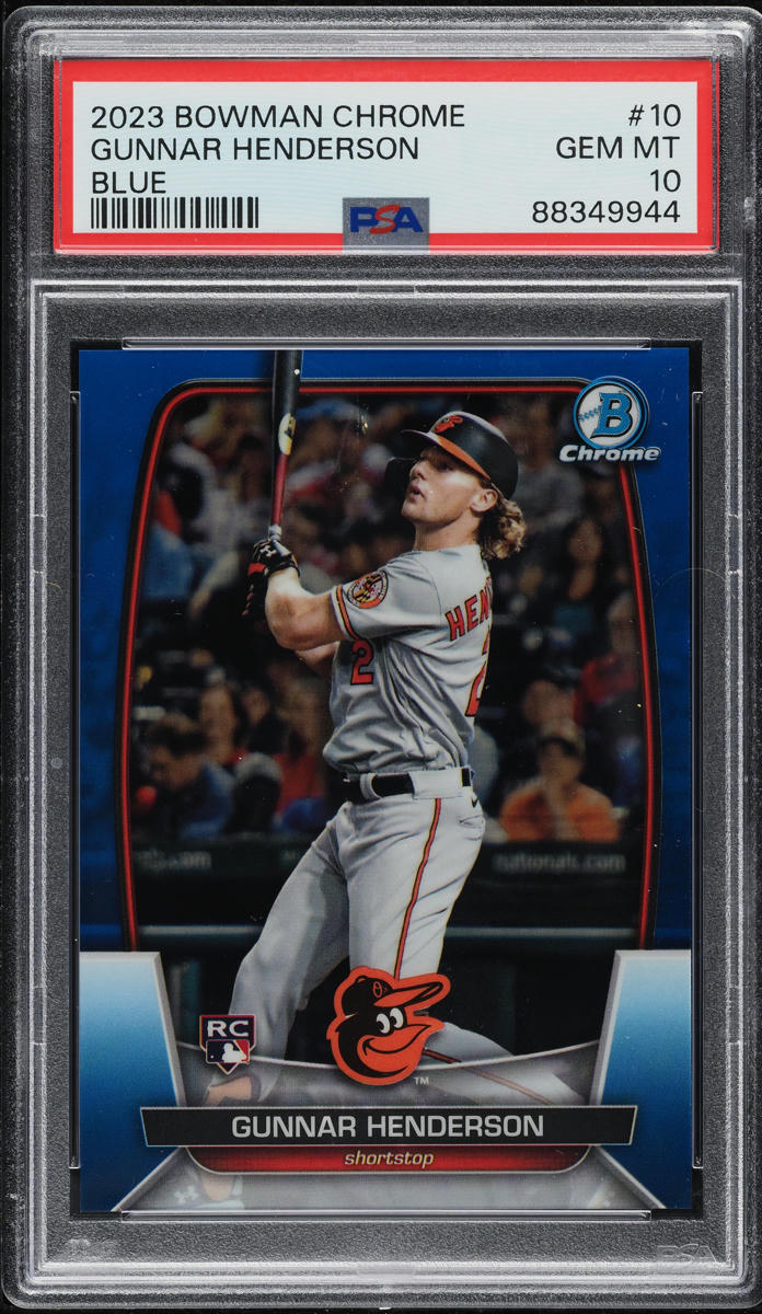 2023 Bowman Chrome Blue Gunnar Henderson ROOKIE /150 #10 PSA 10 GEM MINT