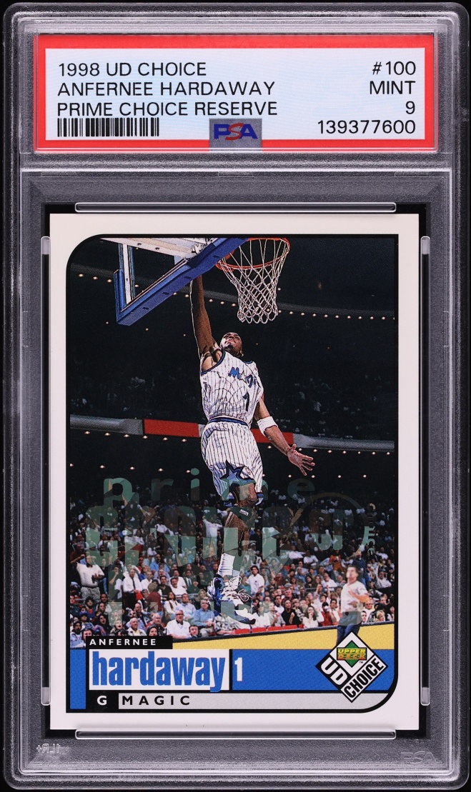 1998 Upper Deck Choice Prime Choice Reserve Anfernee Hardaway /100 #100 PSA 9 MINT - Photo 1