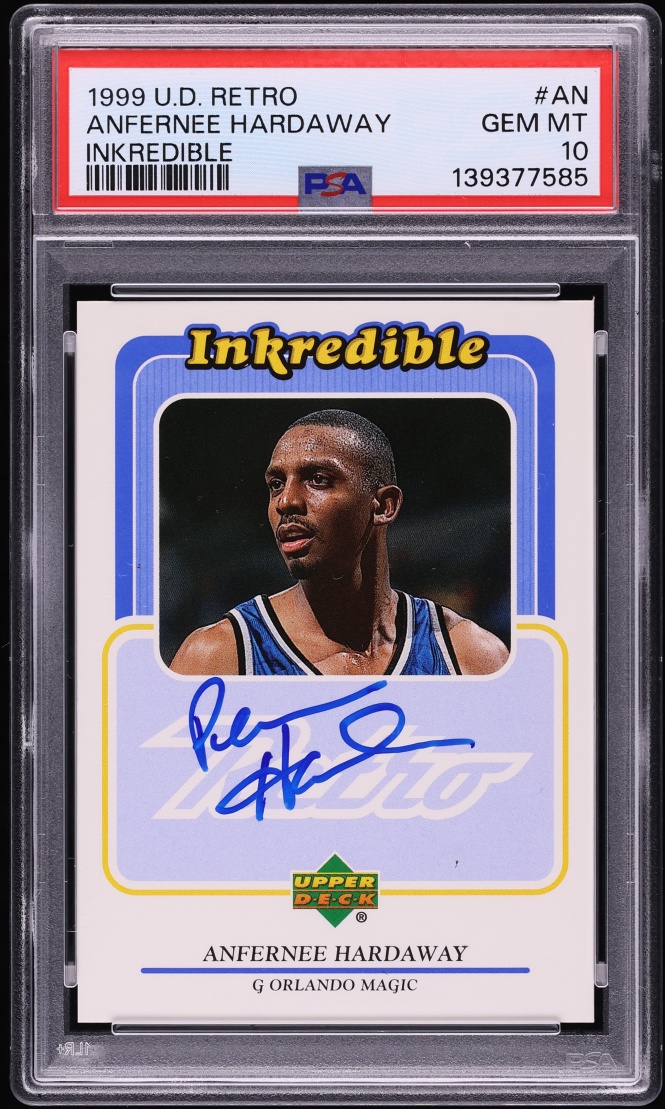 1999 Upper Deck Retro Inkredible Anfernee Hardaway AUTO #AN PSA 10 GEM MINT - Photo 1