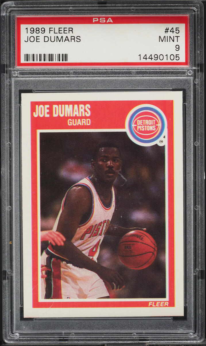 1989 Fleer Basketball Joe Dumars #45 PSA 9 MINT