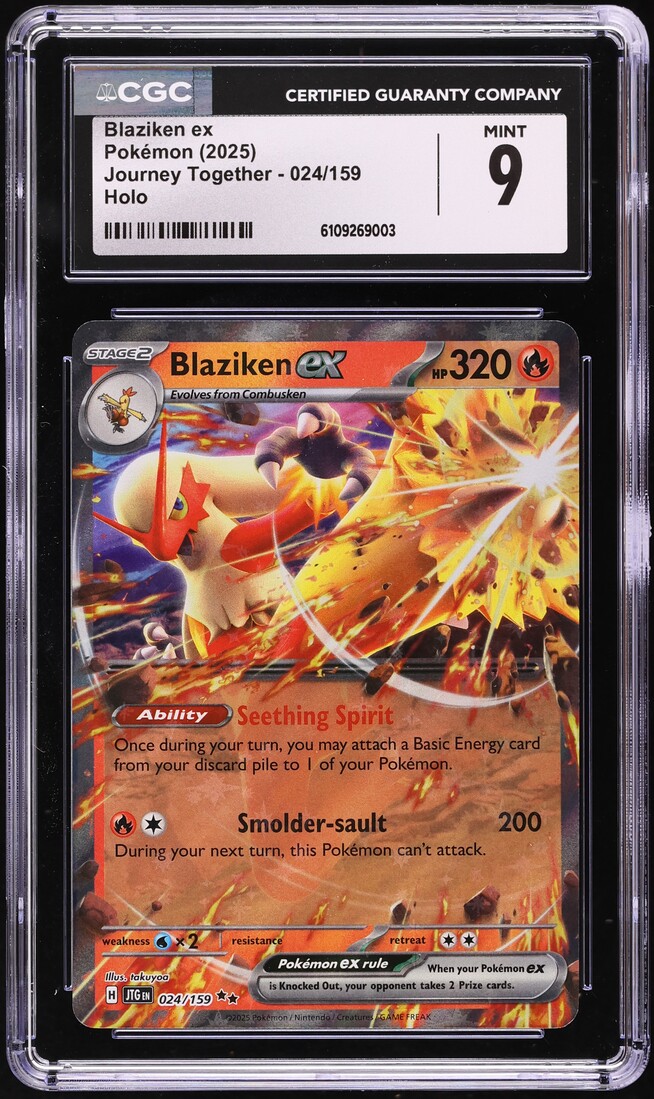 2025 Pokemon Scarlet & Violet Journey Together Holo Blaziken ex #24 CGC 9 MINT