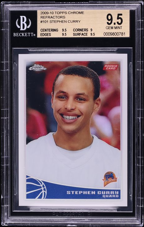 2009 Topps Chrome Refractor Stephen Curry ROOKIE /500 #101 BGS 9.5 GEM MINT