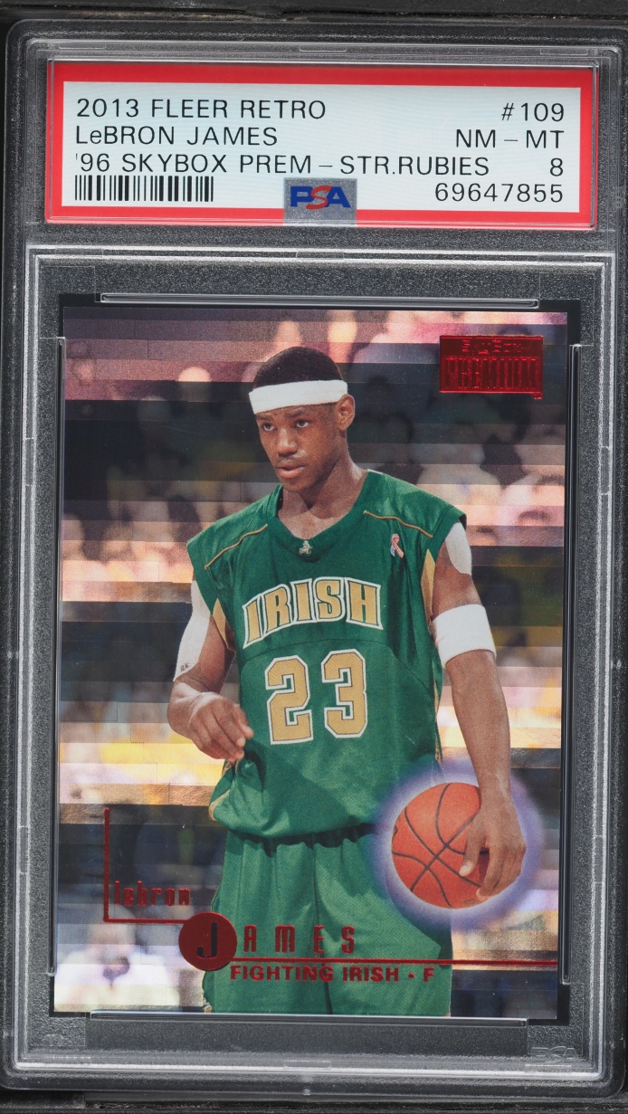 2013 Fleer Retro '96 Skybox Premium Star Rubies LeBron James /150 #109 PSA 8 NM-MT