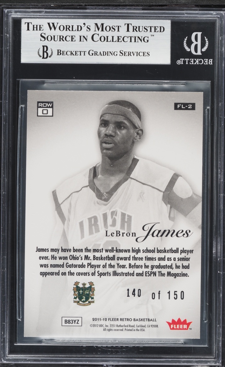 2011 Fleer Retro Flair Showcase LeBron James /150 #FL-2 BGS 8.5 NM-MT+