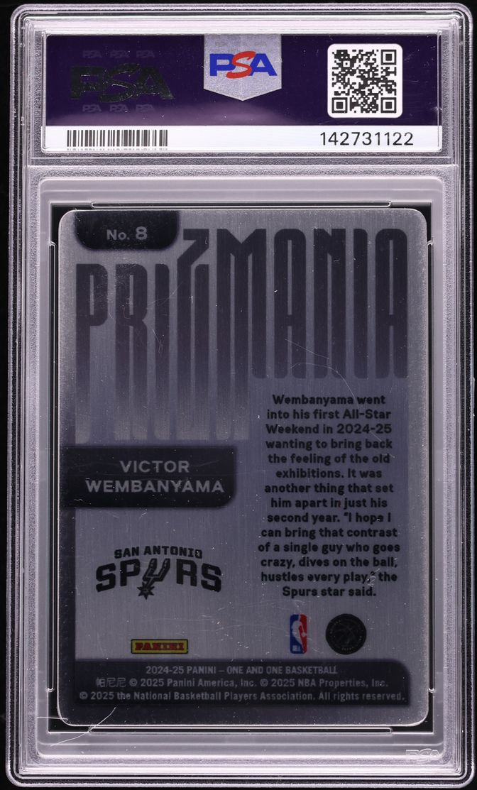2024 Panini One And One Prizmania Victor Wembanyama #8 PSA 9 MINT