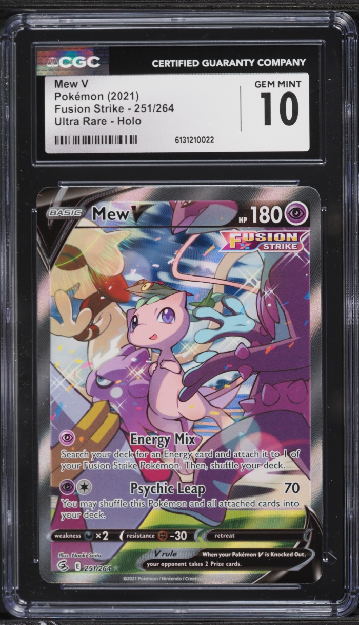 2021 Pokemon Sword & Shield Fusion Strike Alt Art Mew V #251 CGC 10 GEM MINT
