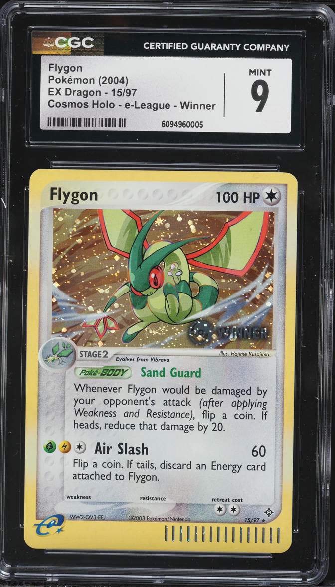 2004 Pokemon EX Dragon Cosmos Holo e-League Winner Flygon #15 CGC 9 MINT