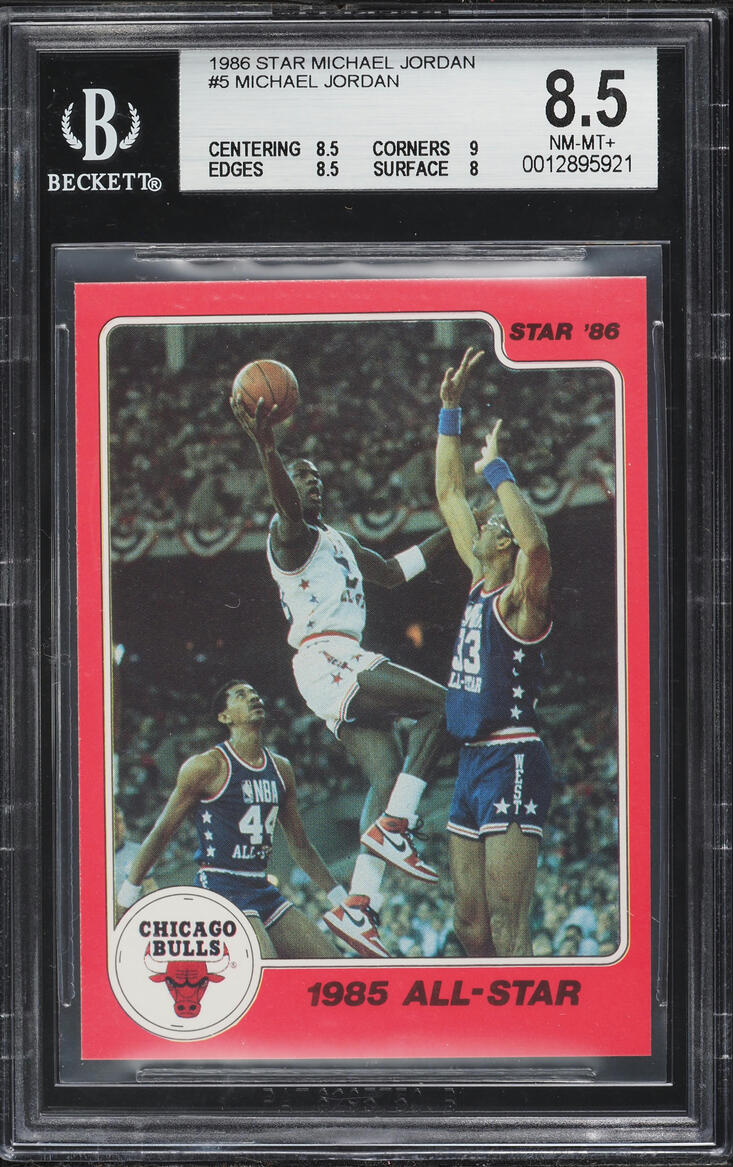1986 Star Basketball Michael Jordan ROOKIE #5 BGS 8.5 NM-MT+