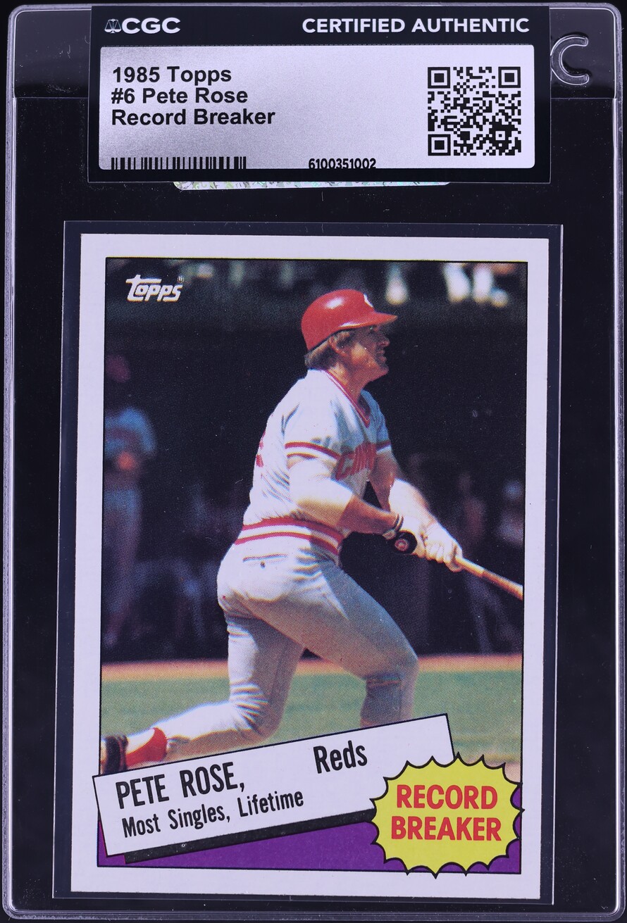 1985 Topps Pete Rose RECORD BREAKER #6 CGC AUTH