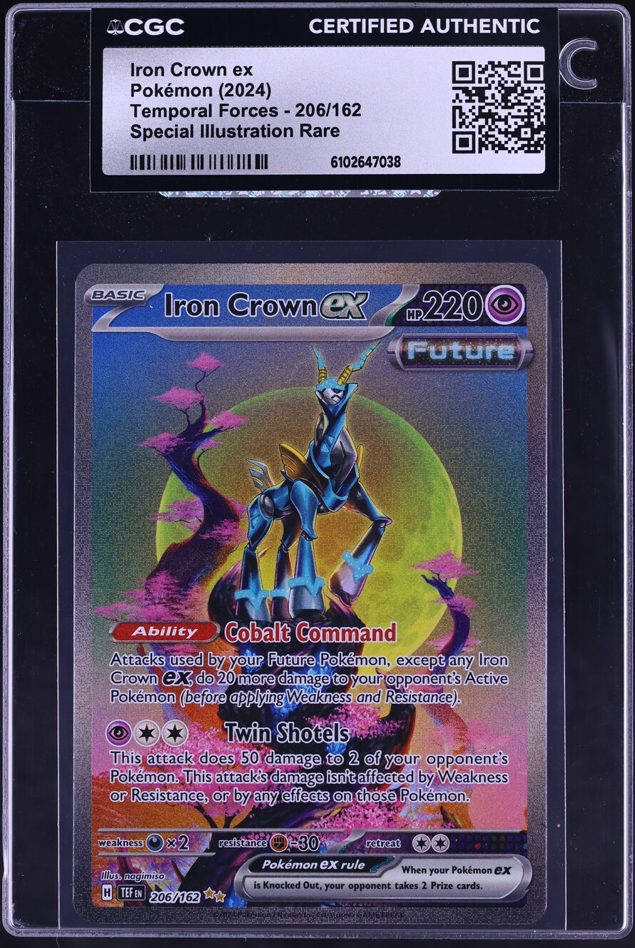 2024 Pokemon Scarlet & Violet Temporal Forces SIR Iron Crown ex #206 CGC AUTH