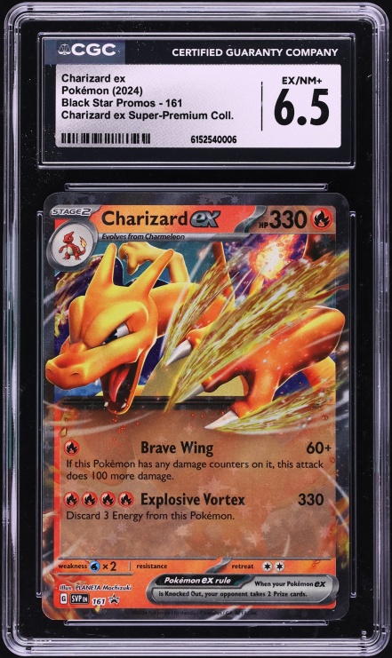 2024 Pokemon Scarlet & Violet Promo Premium Collection Holo Charizard EX #161 CGC 6.5 EXMT+