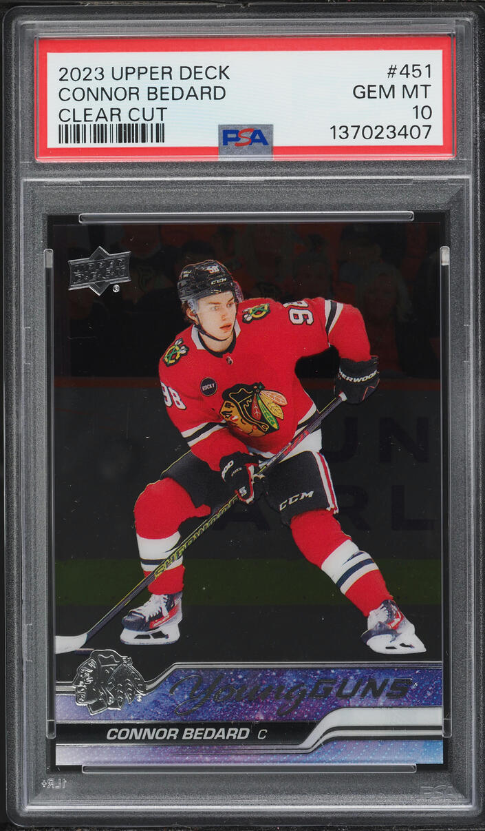 2023 Upper Deck Young Guns Clear Cut Connor Bedard ROOKIE #451 PSA 10 GEM MINT