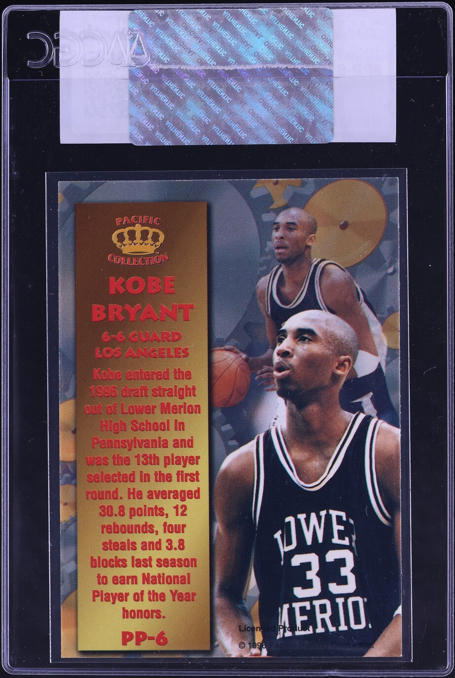 1996 Pacific Power Kobe Bryant ROOKIE #PP-6 CGC AUTH