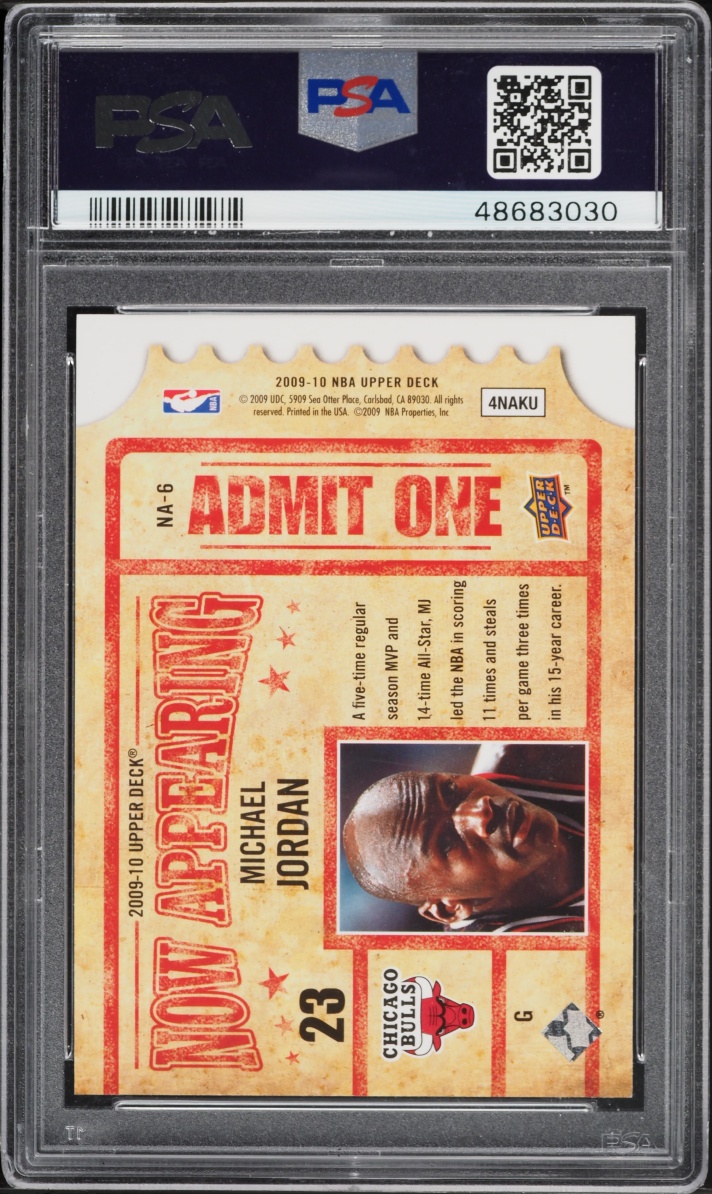 2009 Upper Deck Now Appearing Michael Jordan #NA-6 PSA 10 GEM MINT
