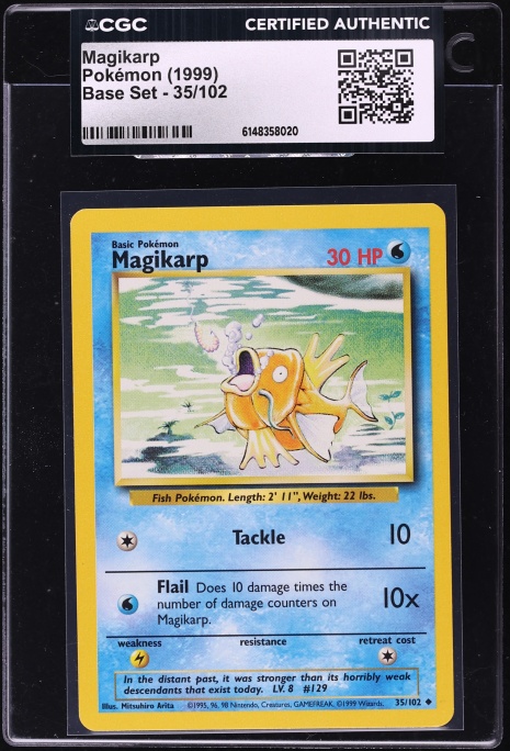 1999 Pokemon Base Set Magikarp #35 CGC AUTH
