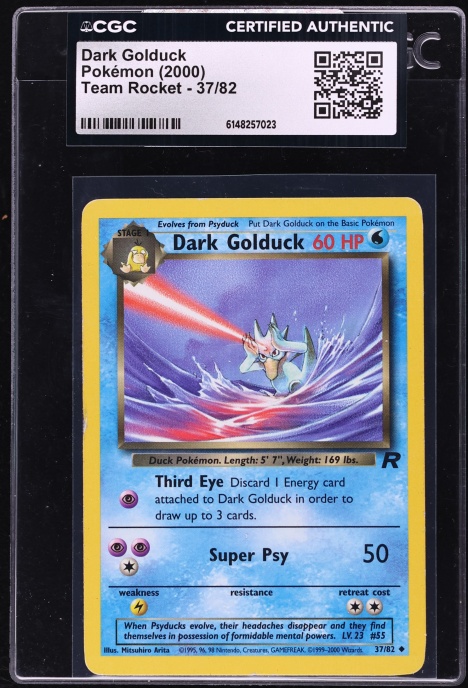 2000 Pokemon Team Rocket Dark Golduck #37 CGC AUTH