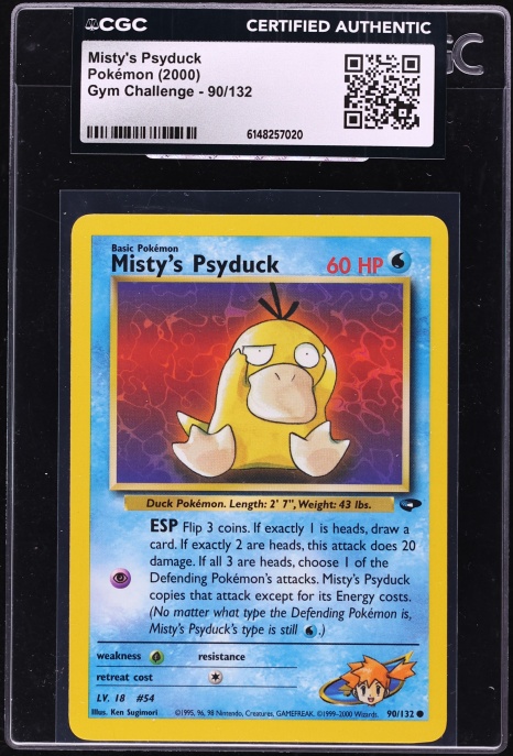 2000 Pokemon Gym Challenge Misty's Psyduck #90 CGC AUTH