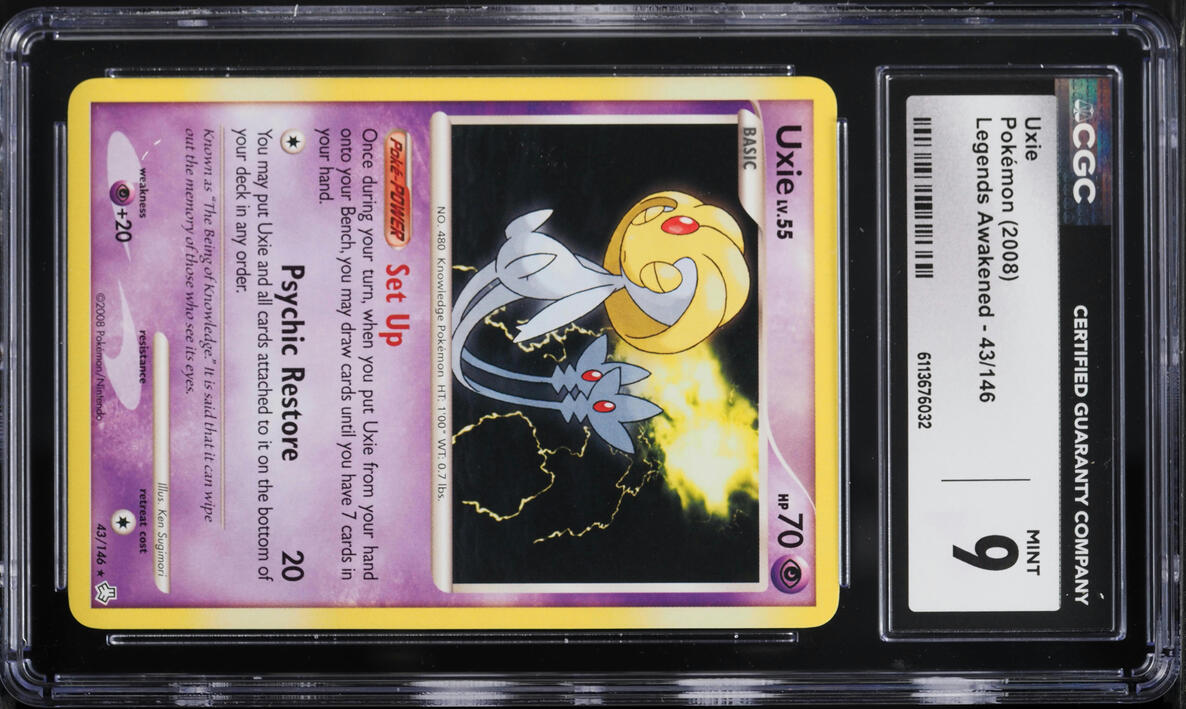 2008 Pokemon Diamond & Pearl Legends Awakened Uxie #43 CGC 9 MINT