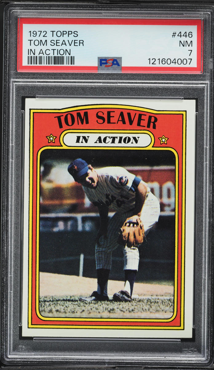 1972 Topps Tom Seaver IN ACTION #446 PSA 7 NRMT
