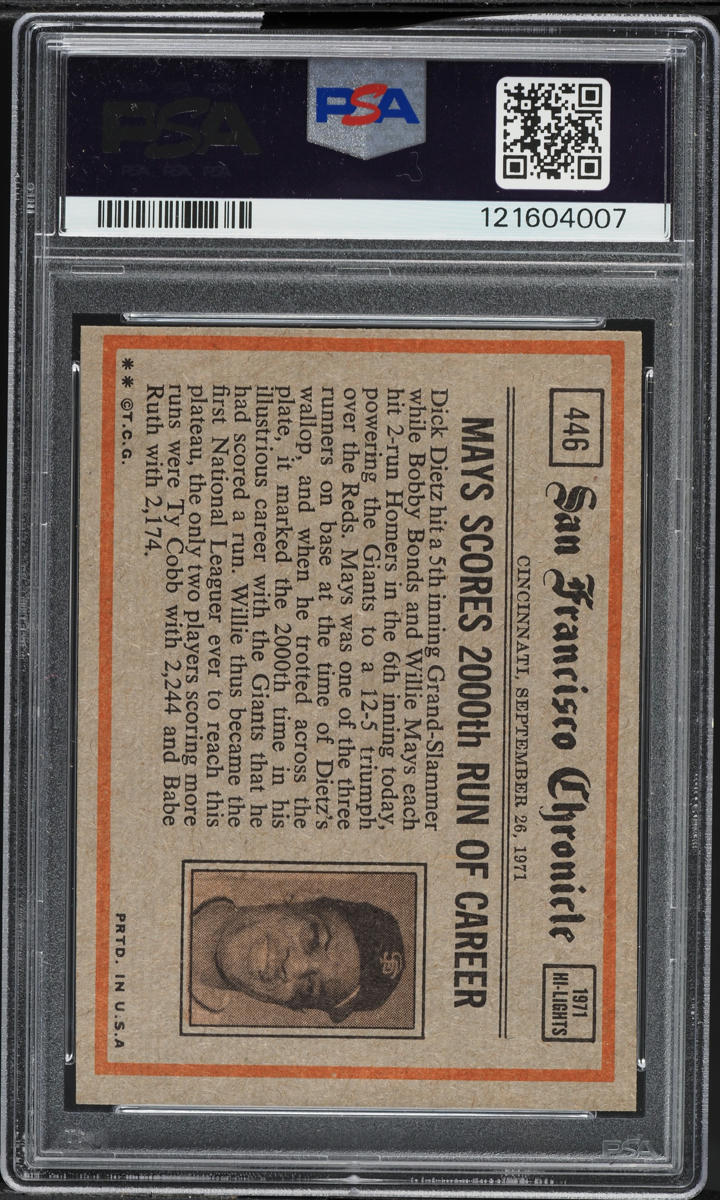 1972 Topps Tom Seaver IN ACTION #446 PSA 7 NRMT