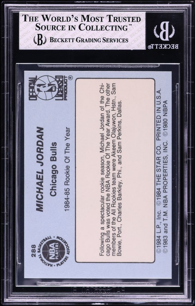 1984 Star Basketball Michael Jordan ROOKIE #288 BGS 6 EXMT - Photo 2