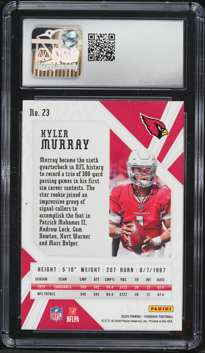2020 Panini Phoenix Fanatics Exclusive Set Fire Burst Kyler Murray #23 CSG 10 GEM MINT