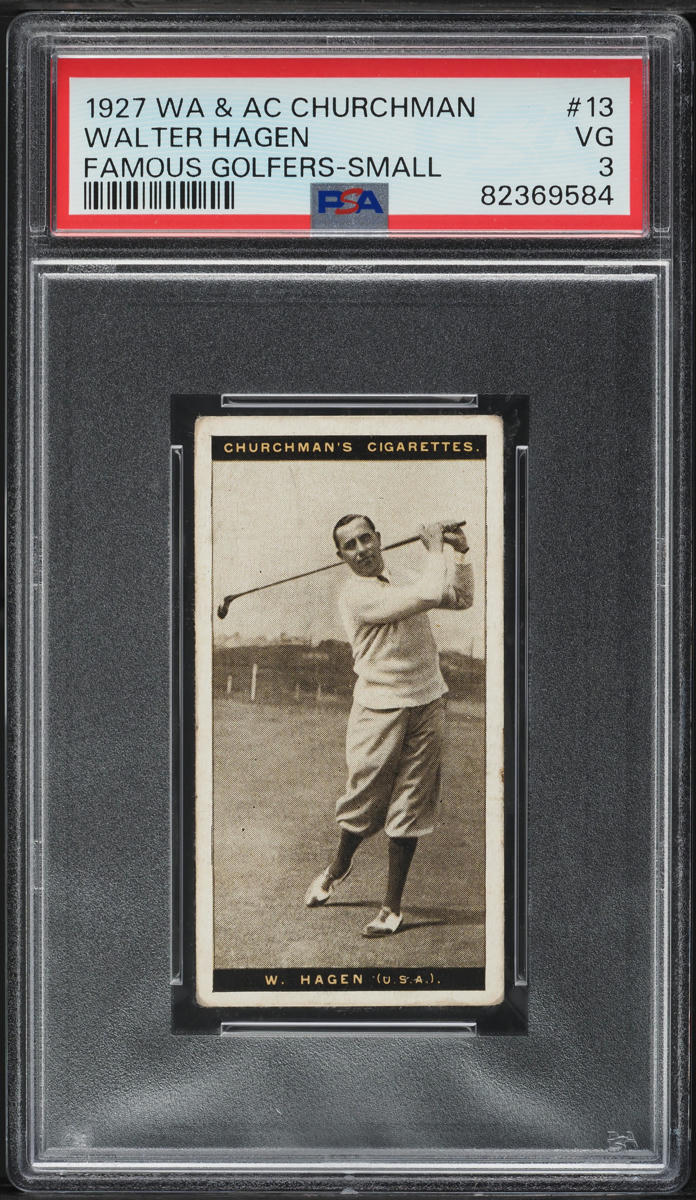 1927 Churchman Famous Golfers Small Walter Hagen #13 PSA 3 VG