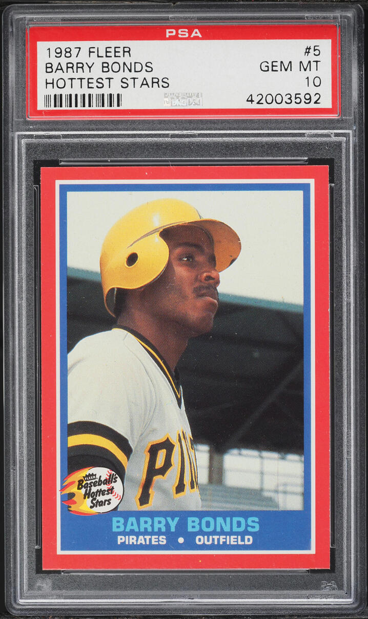 1987 Fleer Hottest Stars Barry Bonds ROOKIE #5 PSA 10 GEM MINT