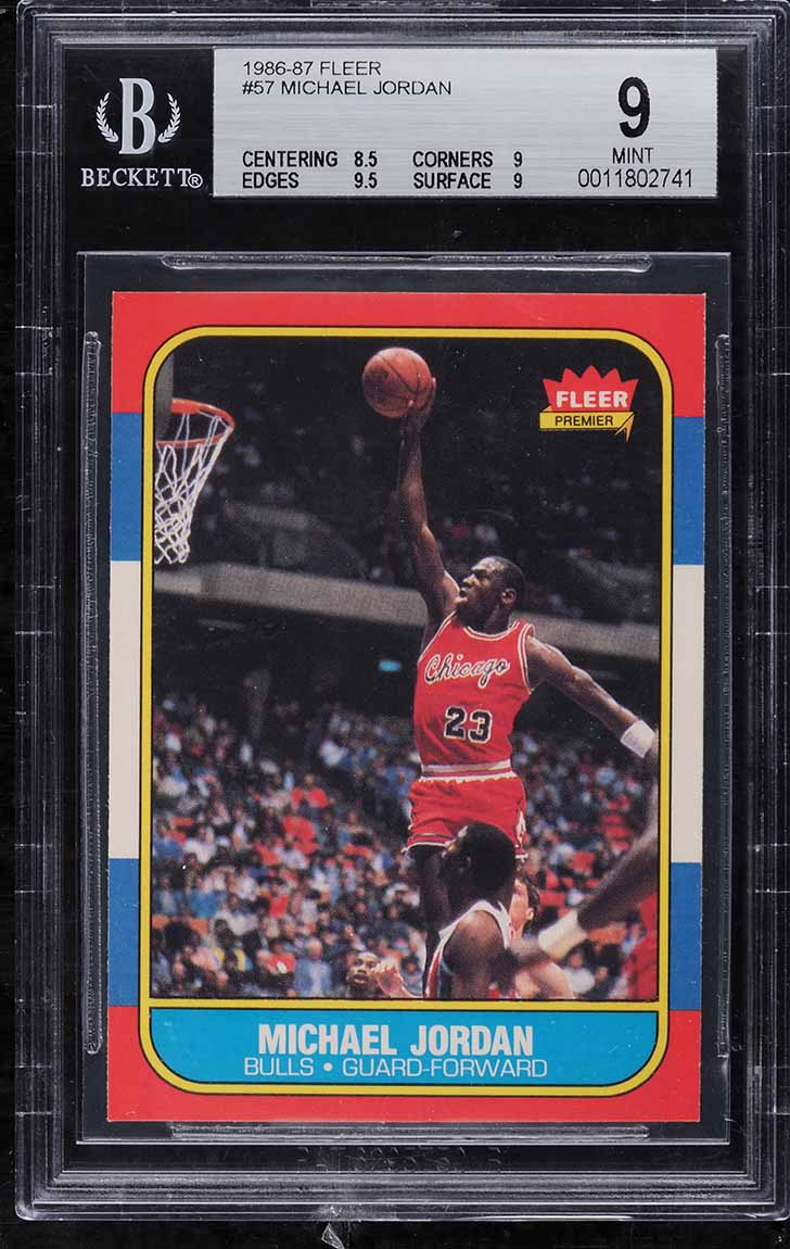1986 Fleer Basketball Michael Jordan ROOKIE #57 BGS 9 MINT