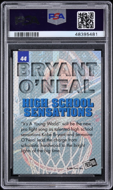 1996 Press Pass H.S. Sensations Silver Kobe Bryant Jermaine O'Neal ROOKIE #44 PSA 10 GEM MINT - Photo 2