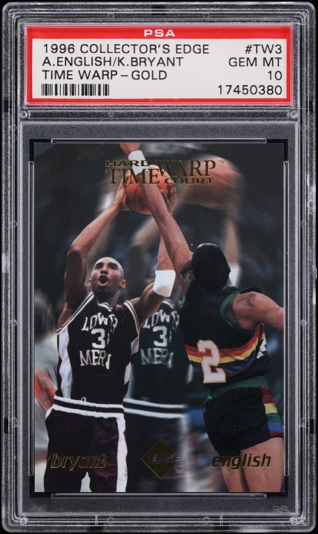 1996 Collector's Edge Time Warp Gold Alex English & Kobe Bryant /1000 #TW3 PSA 10 GEM MINT